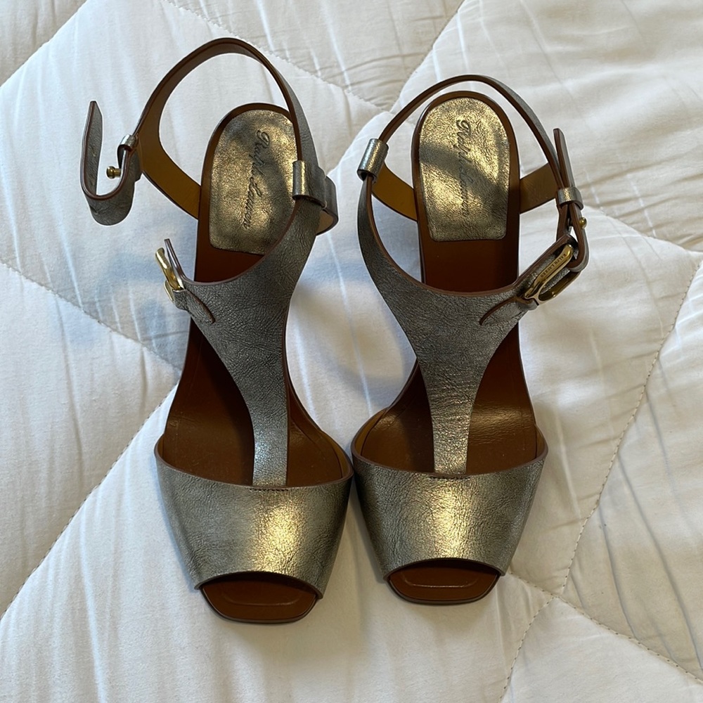 Ralph Lauren Collection metallic heeled sandals